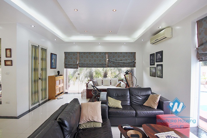 Modern house for rent with garden & swimming pool in Tay Ho, Hanoi